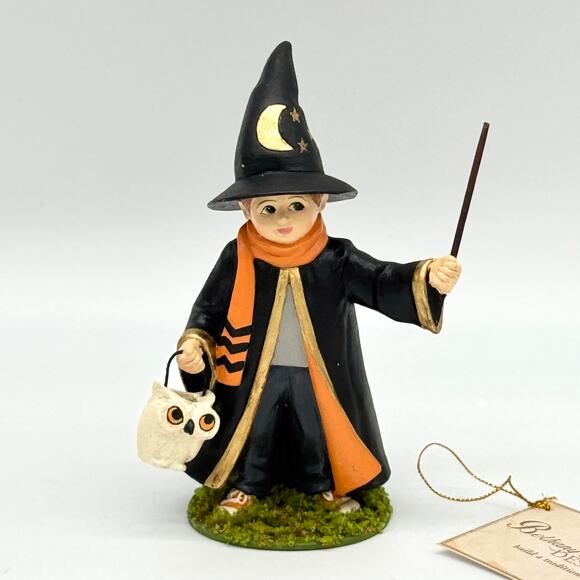 Bethany Lowe Wizard Lawrence with Owl Bucket 5.75”Halloween Figurine NEW - Picture 4 of 9